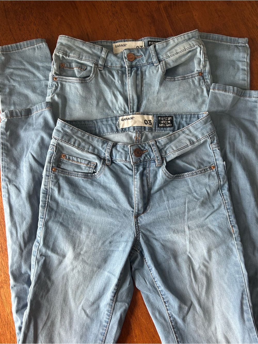 Garage Bundle of 2 Light Wash Super Soft High Waist Skinny Jeans Size 3